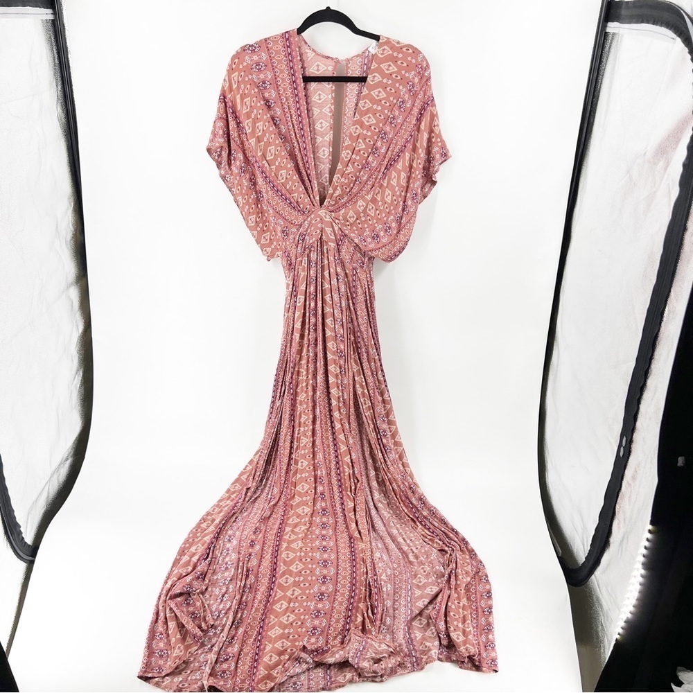 Showpo Dusky Pink Printed Maxi Dress